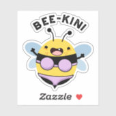 Bee-kini Funny Bee Puns Aufkleber (Blatt)