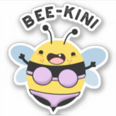 Bee-kini Funny Bee Puns Aufkleber (Vorderseite)