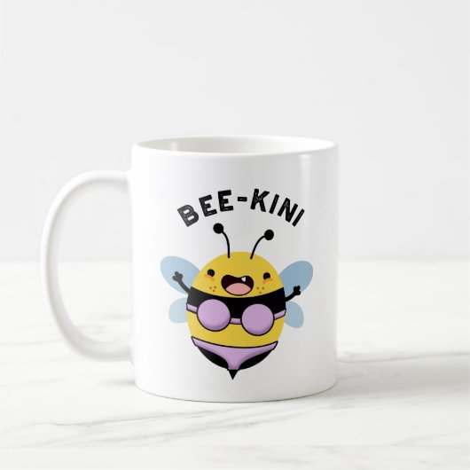 Bee-kini Funny Bee Puns Kaffeetasse (Links)
