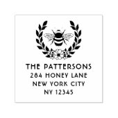 Bee Laurel Wreath Personalisiert Name Rücksendeadr Permastempel (Design)