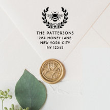 Bee Laurel Wreath Personalisiert Name Rücksendeadr