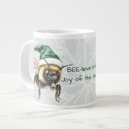 BEE-lieve In The Joy of the Season Bees and Bell Jumbo-Tasse (Vorderseite Links)
