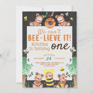 Bee-lieve It Honey Bear Birthday Einladung