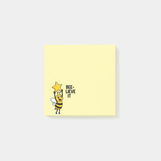 "BEE-lieve It!" Magical Kawaii Bee Post-It Notes Klebezettel (Vorderseite)