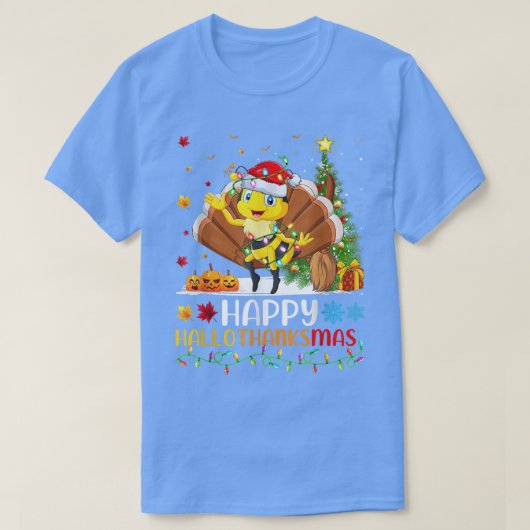 Bee Lover Funny Happy Bee HelloDankeMas T-Shirt (Design vorne)
