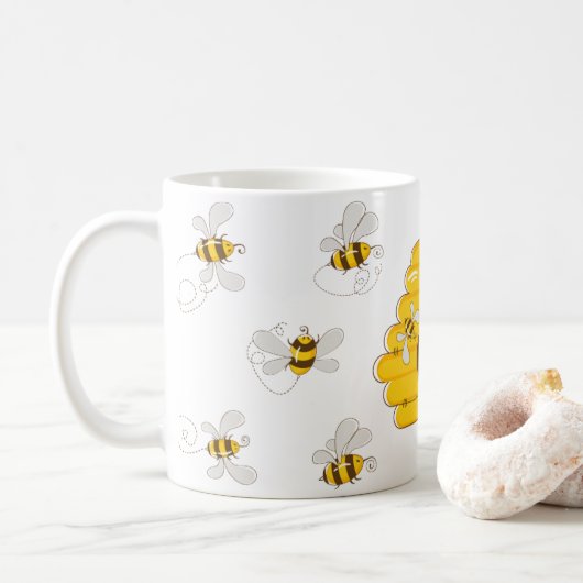Bee Lover's Delight: Die Natur mit unseren Bienen  Kaffeetasse (Mit Donut)