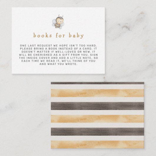 Bee Mama to Bee Books for Baby Enclosure Card Begleitkarte (Vorne/Hinten)