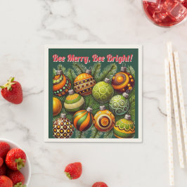 Bee Merry, Bee Bright! | Napkins-Ornament der X-Ma Serviette
