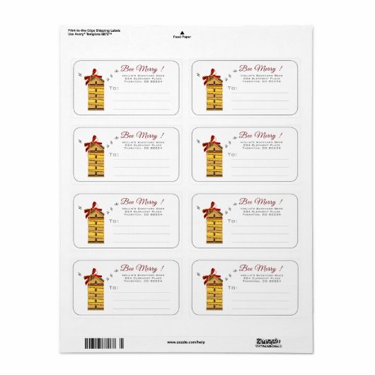 Bee Merry Beekeeper's Holiday Label mit Hive (Vorne)