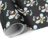 Bee Merry Bumble Bee Christmas Geschenkpapier (Rolleneckpunkt)