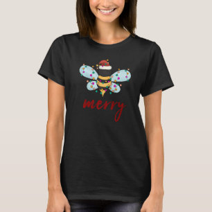 Bee Merry Christmas Bee in Weihnachtsmannmütze Nie T-Shirt