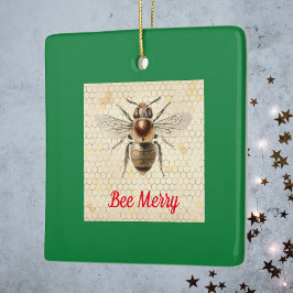 Bee Merry Christmas Bee Keramikornament