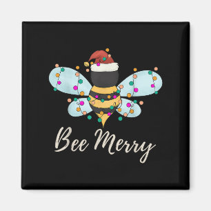 Bee Merry Christmas Bee trägt Weihnachtsmannmütze Magnet