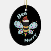 Bee Merry Christmas Bumble Bee Keramik Ornament (Rechts)
