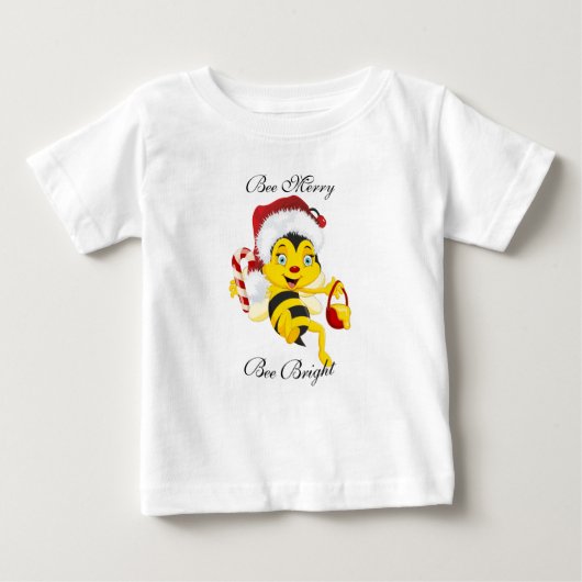 Bee Merry Christmas Cartoon Baby T-shirt (Vorderseite)