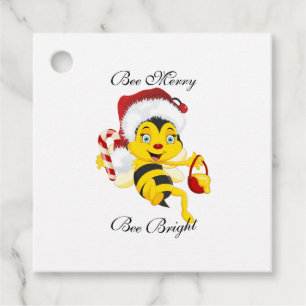 Bee Merry Christmas Cartoon Geschenkanhänger