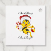 Bee Merry Christmas Cartoon Geschenkanhänger (Rückseite)