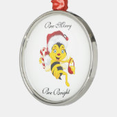 Bee Merry Christmas Cartoon Ornament Aus Metall (Links)