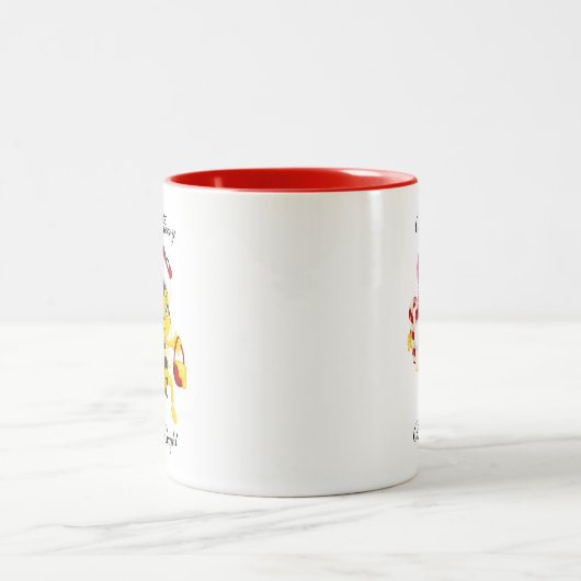 Bee Merry Christmas Cartoon Zweifarbige Tasse (Mittel)