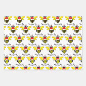 Bee Merry Christmas Wrapping Paper Sheets Geschenkpapier Set (Vorderseite)