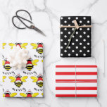 Bee Merry Christmas Wrapping Paper Sheets Geschenkpapier Set<br><div class="desc">Bee Frohe Weihnachts-Affen Wrapping Paper Sheets</div>