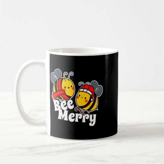 Bee Merry _ Cute Honey Bees Santa Claus _ Christma Kaffeetasse (Links)