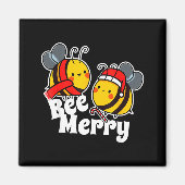 Bee Merry _ Cute Honey Bees Santa Claus _ Christma Magnet (Vorne)