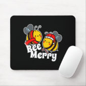 Bee Merry _ Cute Honey Bees Santa Claus _ Christma Mousepad (Mit Mouse)