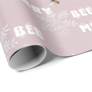 Bee Merry Dreamy Snowflakes Wrapping Paper Geschenkpapier