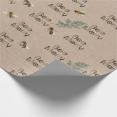 BEE MERRY Evergreen und Kraft Holiday Geschenkpapier (Ecke)
