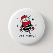 Bee Merry Funny Weihnachtsgeschenk Bee Lover Button (Vorderseite)