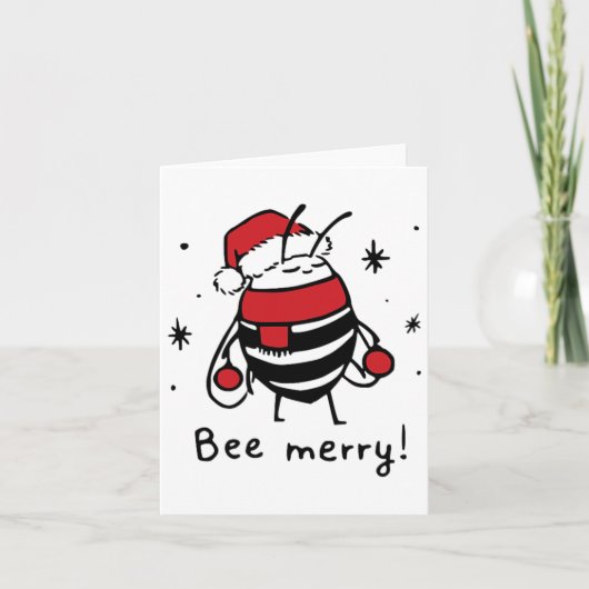 Bee Merry Funny Weihnachtsgeschenk Bee Lover Karte (Vorderseite)