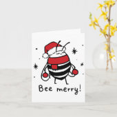 Bee Merry Funny Weihnachtsgeschenk Bee Lover Karte (Gelbe Blume)