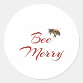 Bee Merry Honeybee Holiday Sticker Roter Text (Vorderseite)