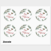 Bee Merry Honeybee Holiday Sticker Roter Text (Blatt)