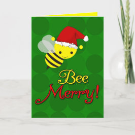 Bee Merry Niedlich Bumblebee Weihnachtskarten Feiertagskarte