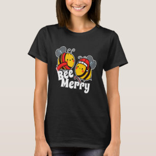 Bee Merry Niedlich Honey Bees Weihnachtsmann T-Shirt