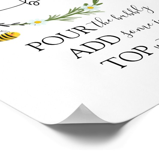 Bee Mimosa Bar Sign Poster (Ecke)