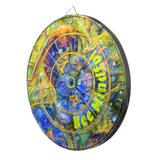 Bee Mindful & Vergiss-me-not-Blume Dartscheibe (Vorderseite rechts)