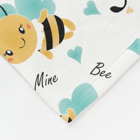 Bee Mine Bumblebee Muster Fleecedecke (Ecke)