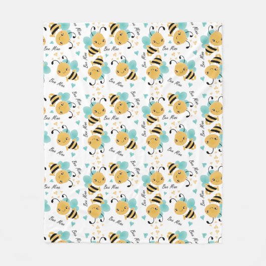 Bee Mine Bumblebee Muster Fleecedecke (Vorderseite)