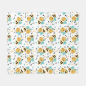 Bee Mine Bumblebee Muster Fleecedecke (Vorderseite (Horizontal))