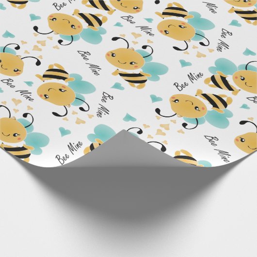 Bee Mine Bumblebee Muster Geschenkpapier (Ecke)