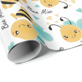 Bee Mine Bumblebee Muster Geschenkpapier (Rolleneckpunkt)