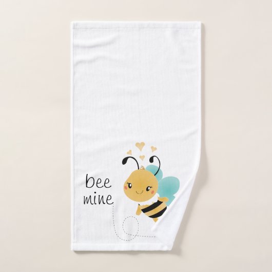 Bee Mine Bumblebee Musterherzen Badhandtuch Set (Handtuch)