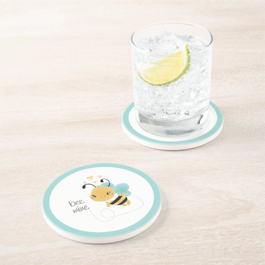 Bee Mine Bumblebee Yellow Black Getränkeuntersetzer (Seite)