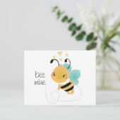 Bee Mine Bumblebee Yellow Black Postkarte (Stehend Vorderseite)