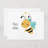 Bee Mine Bumblebee Yellow Black Postkarte (Vorne/Hinten)