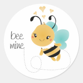 Bee Mine Bumblebee Yellow Black Runder Aufkleber