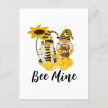 Bee Mine Gnome Personalisiert Sunflower Postcard